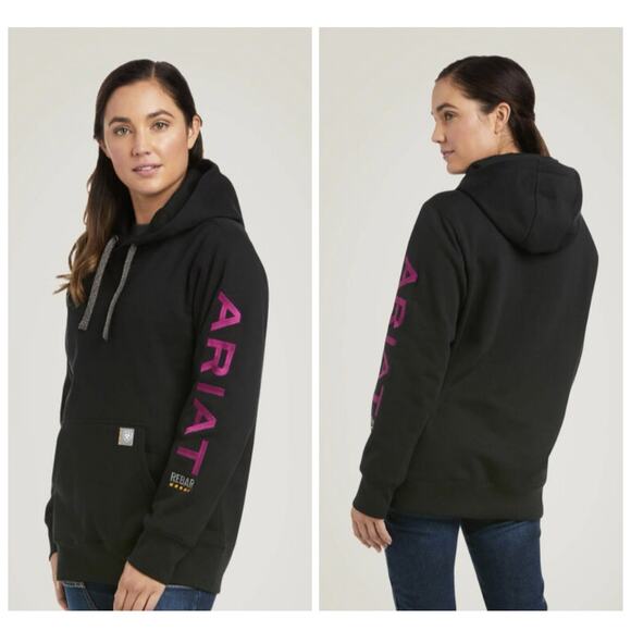 Ariat Tops - Ariat Women's Rebar Graphic Hoodie Black Purple Large #10037620 NEW WITHOUT TAGS